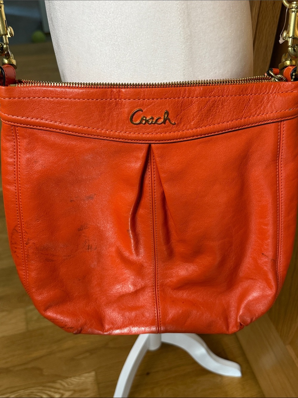 Project Coach Bright Orange Leather Crossbody Bag - Picture 2 of 6